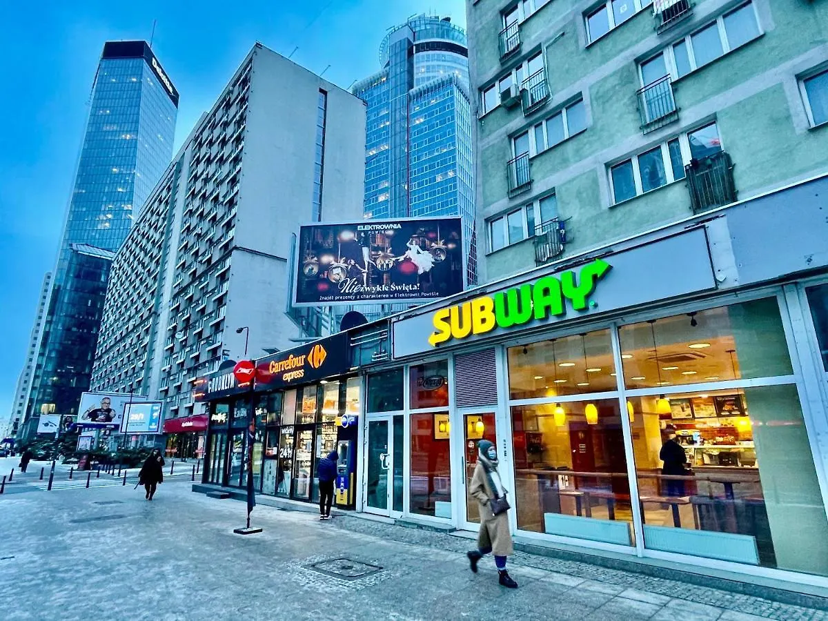 公寓 Super Apartament Green Rondo Onz Metro Nowe Wifi 300 Mb/S Aircondition Netflix Spotify 华沙 波兰