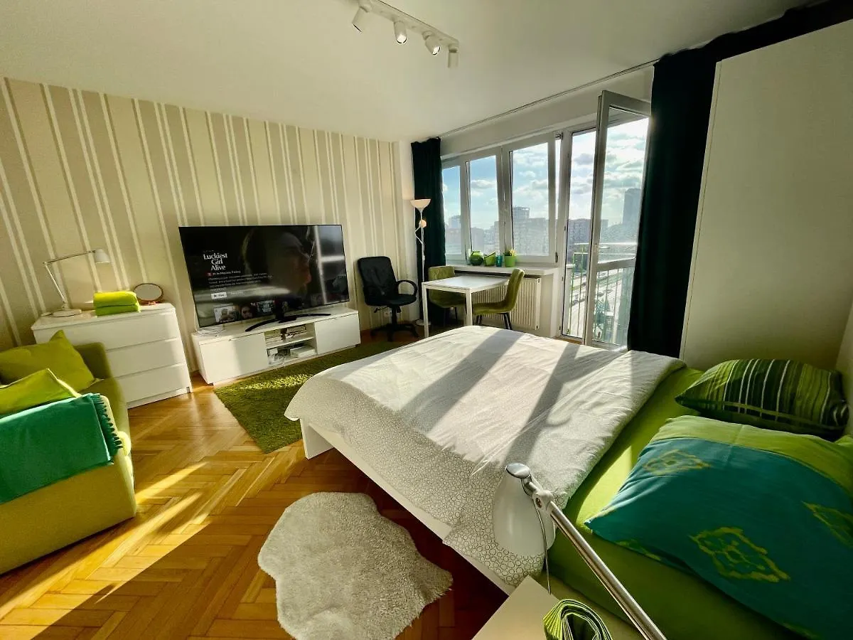 Super Apartament Green Rondo Onz Metro Nowe Wifi 300 Mb/S Aircondition Netflix Spotify 华沙