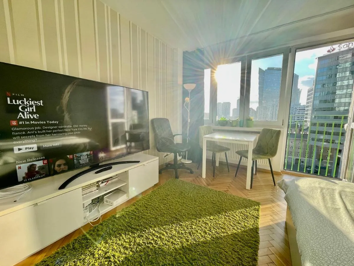 公寓 Super Apartament Green Rondo Onz Metro Nowe Wifi 300 Mb/S Aircondition Netflix Spotify 华沙 波兰